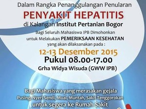 Berlakukan KLB, IPB Data Mahasiswa yang Terjangkit Hepatitis