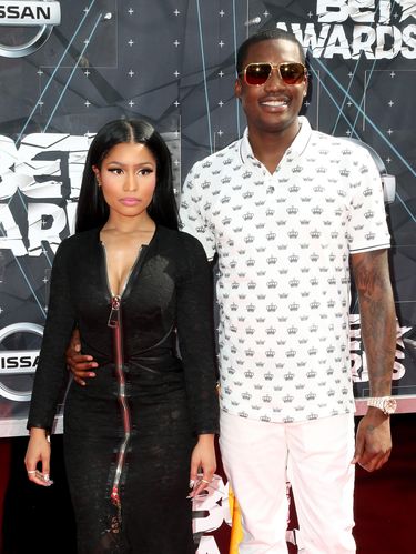 LOS ANGELES, CA - JUNE 28:  Recording artists Nicki Minaj and Meek Mill attend the 2015 BET Awards at the Microsoft Theater on June 28, 2015 in Los Angeles, California.  (Photo by Frederick M. Brown/Getty Images for BET)