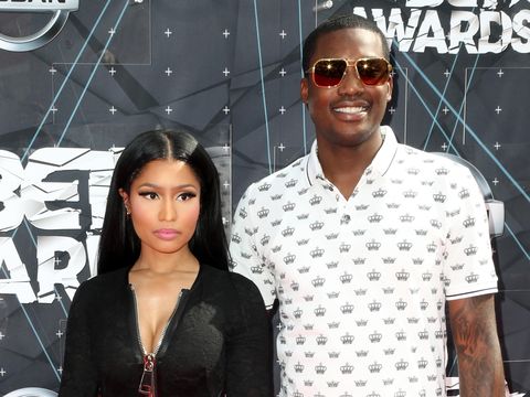 LOS ANGELES, CA - JUNE 28:  Recording artists Nicki Minaj and Meek Mill attend the 2015 BET Awards at the Microsoft Theater on June 28, 2015 in Los Angeles, California.  (Photo by Frederick M. Brown/Getty Images for BET)