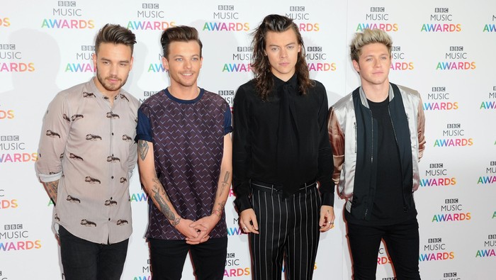 BIRMINGHAM, ENGLAND - DECEMBER 10:  Liam Payne, Louis Tomlinson, Harry Styles and Niall Horan of One Direction attend the BBC Music Awards at Genting Arena on December 10, 2015 in Birmingham, England.  (Photo by Eamonn M. McCormack/Getty Images)