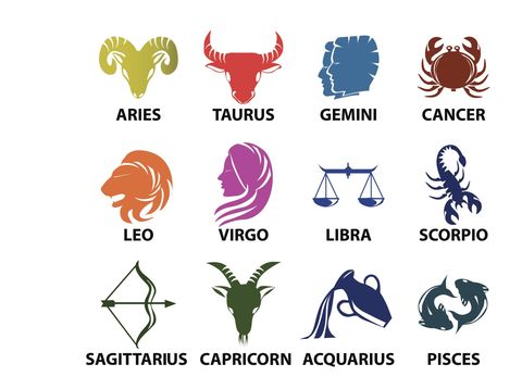 Set of astrological zodiac symbols.Horoscope signs.