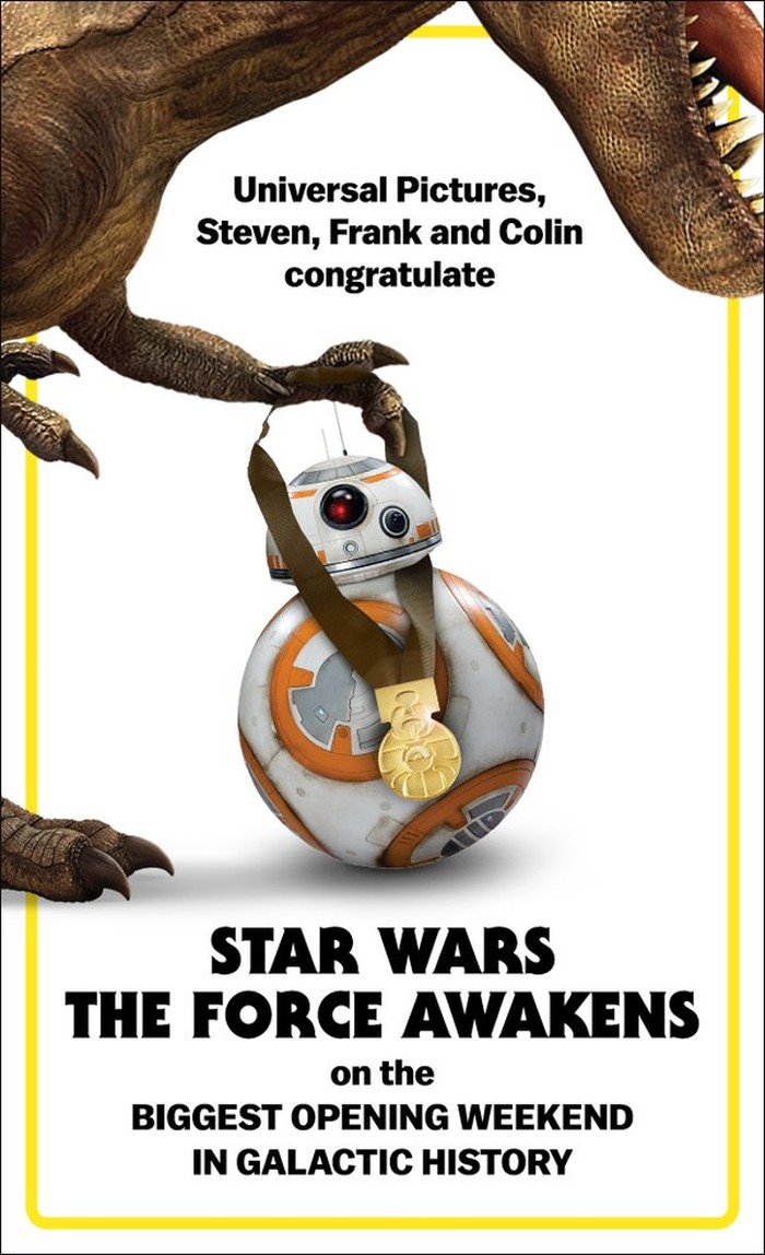 Lampaui Rekor, Produser Jurrasic World Beri Selamat pada Star Wars