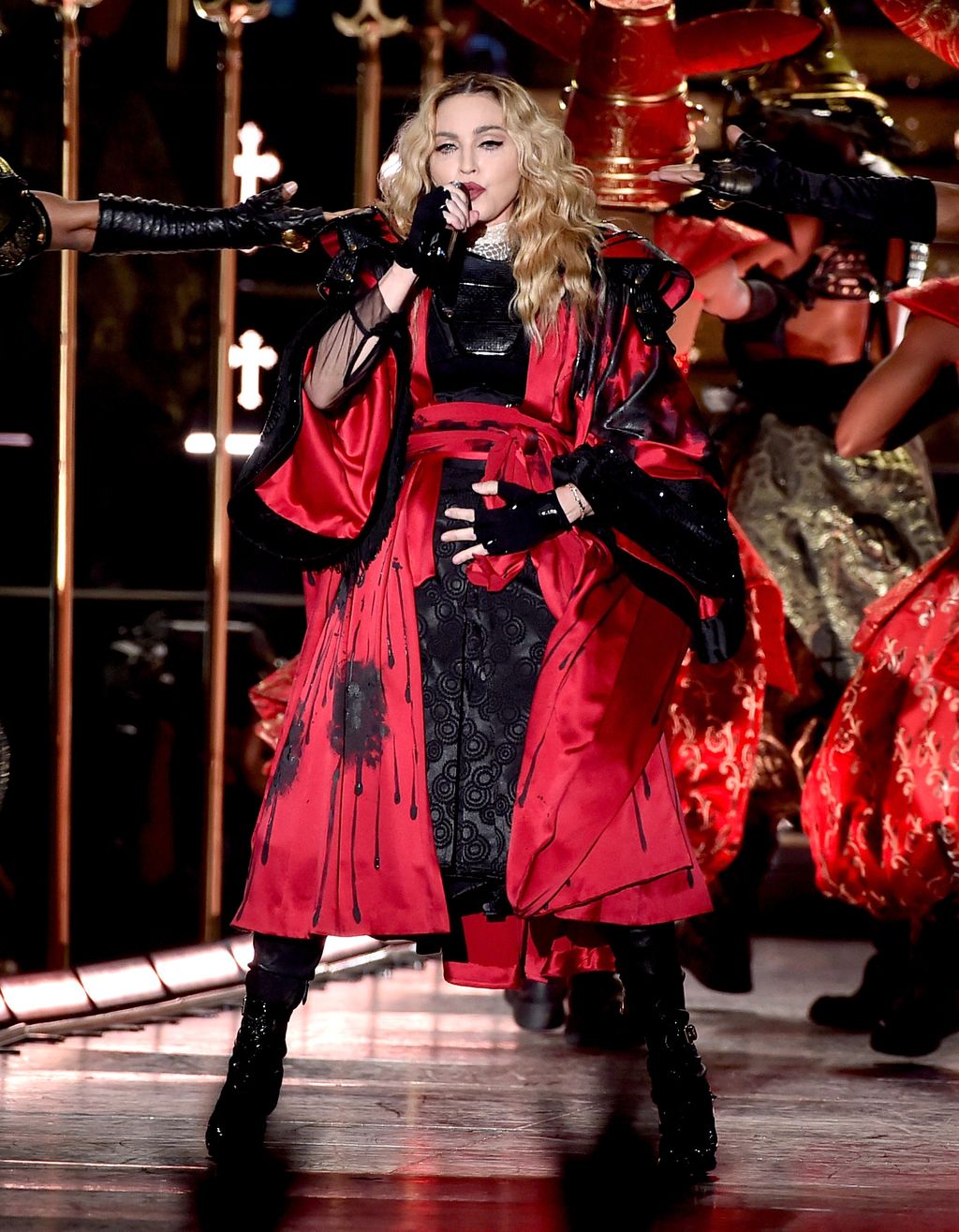 INGLEWOOD, CA - OCTOBER 27:  Singer Madonna performs during her 'Rebel Heart' tour at the Forum on October 27, 2015 in Inglewood, California.  (Photo by Kevin Winter/Getty Images)