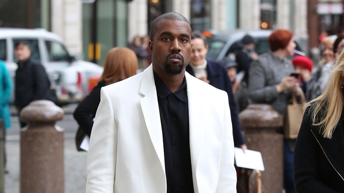 LONDON, ENGLAND - FEBRUARY 20:  Kanye West attends a memorial service for Professor Louise Wilson during London Fashion Week Fall/Winter 2015/16 at St Pauls Cathedral on February 20, 2015 in London, England.  (Photo by Tim P. Whitby/Getty Images)