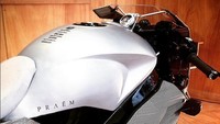 Tangki motor Praem SP3. Motor ini menggunakan platform milik Honda VTR1000 SP1. (Istimewa/Praem)