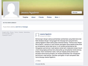 Jessica Ngadimin Tidak Kenal Mirna dan Tak Ada di Cafe Olivier