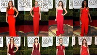 Sederet selebriti ini memesona bergaun merah. Jason Merritt/Getty Images/detikFoto; REUTERS/Mario Anzuoni/detikFoto.