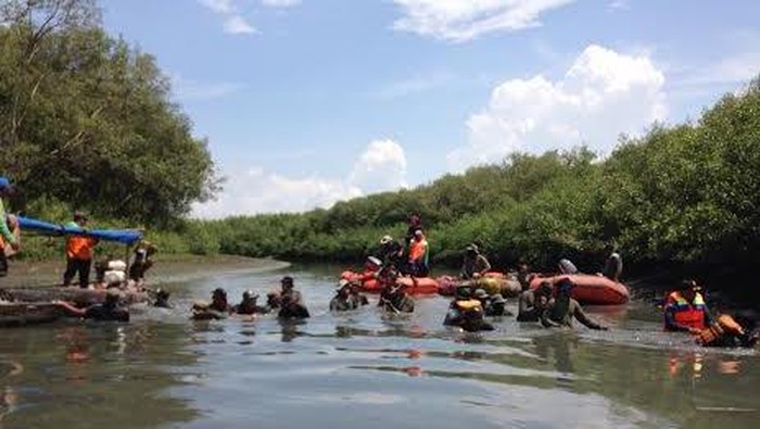 Satpol PP Kembali Cabuti Patok Misterius di Pantai Timur Surabaya