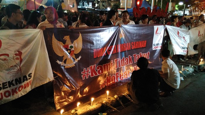 Peserta Aksi Simpati Ledakan Bom Thamrin Semakin Ramai