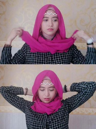 Tutorial Hijab Kasual dengan Headpiece ala Natasha Farani