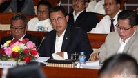 Menteri Agama, Lukman Hakim menghadiri rapat tersebut bersama jajarannya. Lamhot Aritonang/detikFoto.