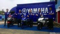 Mesin Yamaha Aerox mampu menyemburkan tenaga hingga 8,4 kW pada 9.000 RPM dengan torsi 10,4 Nm pada 6.500 RPM.