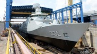 Kapal Guided Missile Frigate/Perusak Kawal Rudal (PKR) pesanan TNI AL diproduksi di galangan kapal milik PAL di Surabaya. (Ist/PAL).
