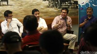 Halili Peneliti Setara Institut, Ismail Hasani Direktur Riset Setara Institut, Hendardi Direktur Eksekutif Setara Institute, Bonar Tigor Wakil Ketua Setara Institut, Romo Benny memberikan keterangan pers di Jakarta, Senin (18/1/2016).