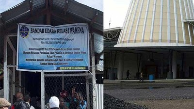 Before-After Bandara Wamena: Dulu bak Kandang Ayam, Kini Megah Macam Mal