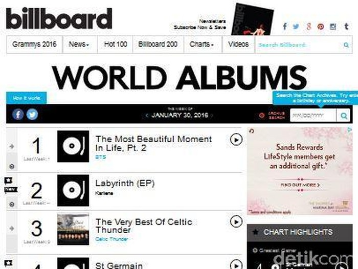 Billboard Chart 30 Januari