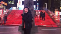 Baim narsis di setiap sudut Times Square. (dok. Pribadi)