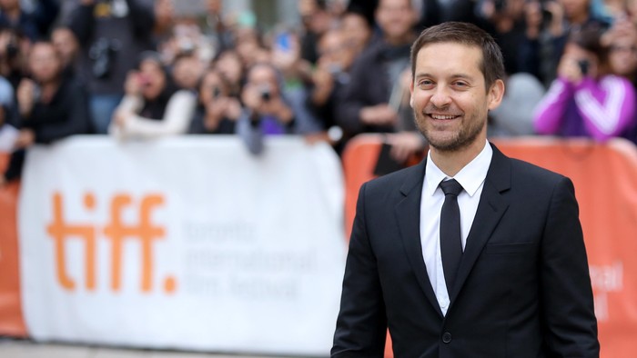 TORONTO, ON - SEPTEMBER 11:  Actor/producer Tobey Maguire attends the Pawn Sacrifice premiere during the 2014 Toronto International Film Festival at Roy Thomson Hall on September 11, 2014 in Toronto, Canada.  (Photo by Jemal Countess/Getty Images)