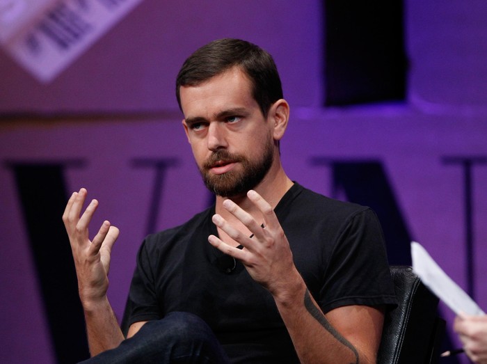 SAN FRANCISCO, CA - OCTOBER 09:  Twitter Co-Founder and Chairman and Square CEO Jack Dorsey speaks onstage during 