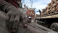 Semen yang menempel di telapak tangan ini menandakan kesibukan aktivitas bongkar muat di pelabuhan tersebut.
