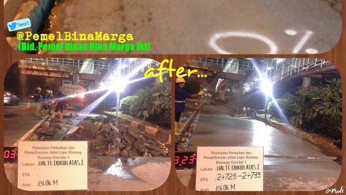 Dinas Bina Marga DKI Sudah Perbaiki Busway Koridor 1