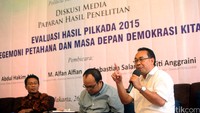 Diskusi ini bertajuk Evaluasi Hasil Pilkada 2015.