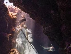 Potret Bidadari dalam Laut Dikelilingi Hiu