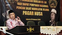Ketum PBNU Said Aqil Siroj memberikan sambutan.