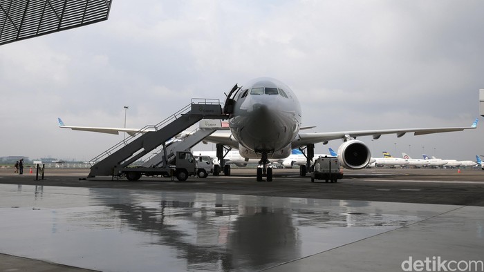 Pesawat Garuda Indonesia di Bandara Soekarno-Hatta.