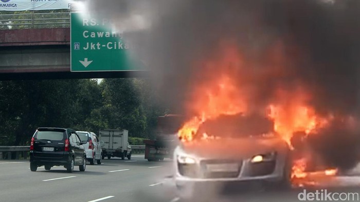 Mobil Terbakar di Kebayoran Baru