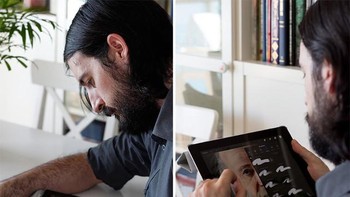 Sosok Jaime ketika berkreasi dengan iPadnya. Foto: Jaime Ocabo Sanjuan.