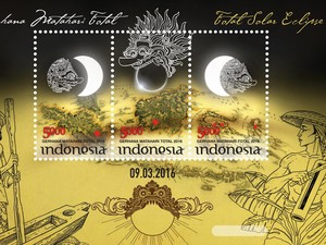 Prangko Khusus Gerhana Matahari Total 2016 di Indonesia