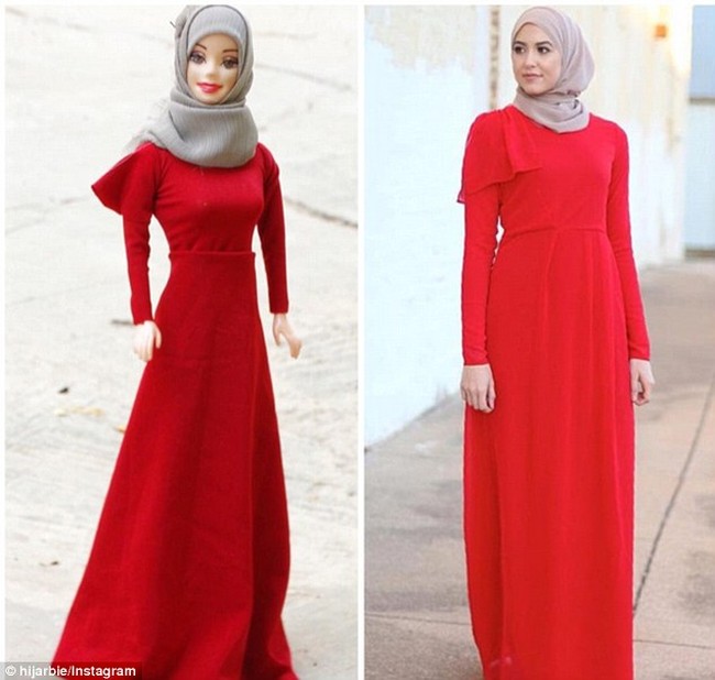 Beda dari boneka lainnya, barbie berhijab yang satu ini tidak dijual. Seorang muslimah bernama Haneefah Adam membuat gaya hijab barbie yang terinspirasi dari tokoh hijabers di dunia nyata.  Foto: Instagram @hijarbie