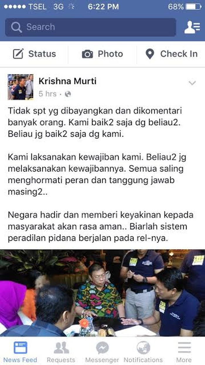 Kombes Krishna Bicara Hubungan Penyidik dan Pengacara Jessica