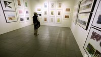 Seorang pengunjung melihat-lihat lukisan karya Srihadi Soedarsono.