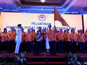 Aziz Syamsuddin Lantik Pengurus Kosgoro 1957 Versi Bali, Ical Absen
