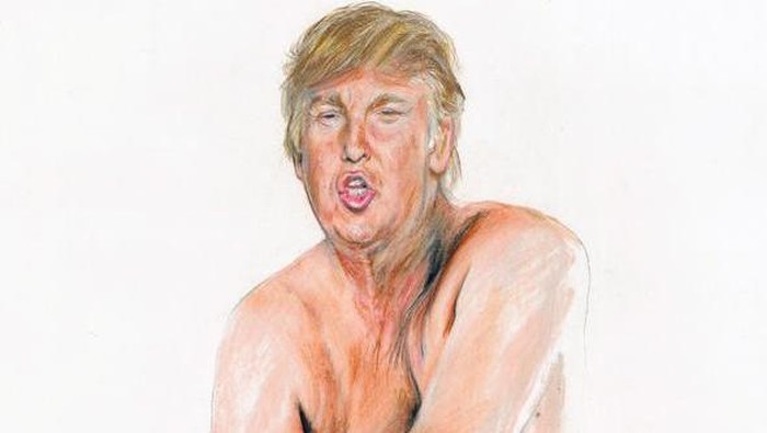 Seniman Ilma Gore Bikin Lukisan Donald Trump Tanpa Busana