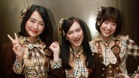 Kinal, Melody dan Haruka saat ditemui di fX Sudirman, Senayan, Jakarta Pusat, Senin (15/2/2016). Pool/Gus Mun/detikFoto.
