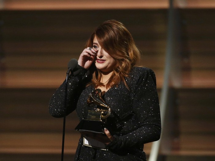 Singer Meghan Trainor accepts the Best New Artist award at the 58th Grammy Awards in Los Angeles, California February 15, 2016.  REUTERS/Mario Anzuoni