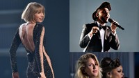 Taylor Swift, The Weeknd, Ellie Goulding dan Andra Day memanaskan panggung Grammy 2016. Kevork Djansezian/Getty Images/detikFoto.