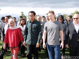 Tiba di Markas Facebook, Jokowi Disambut Mark Zuckerberg