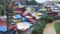 Kampung warna-warni ini bukan di Rio de Janeiro, Brasil. Inilah Kampung Code di Kelurahan Kotabaru, Gondokusuman, Yogyakarta (Bagus/detikTravel)