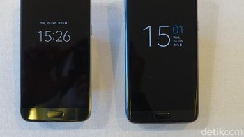 S7 Edge mengusung layar 5,5 inch, lebih besar 0,4 inch dibanding Galaxy S6 Edge. Foto: detikINET/Fino Yurio Kristo