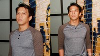 Di kesempatan itu, Ariel tampak kasual. Pool/Gus Mun/detikFoto.