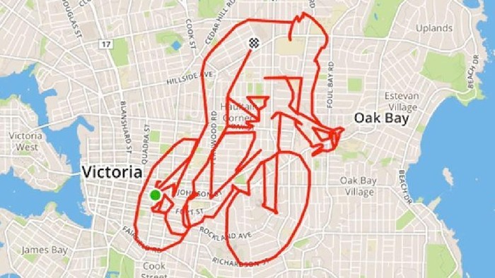 Olahraga Sambil Melukis dengan GPS, Begini Jadinya