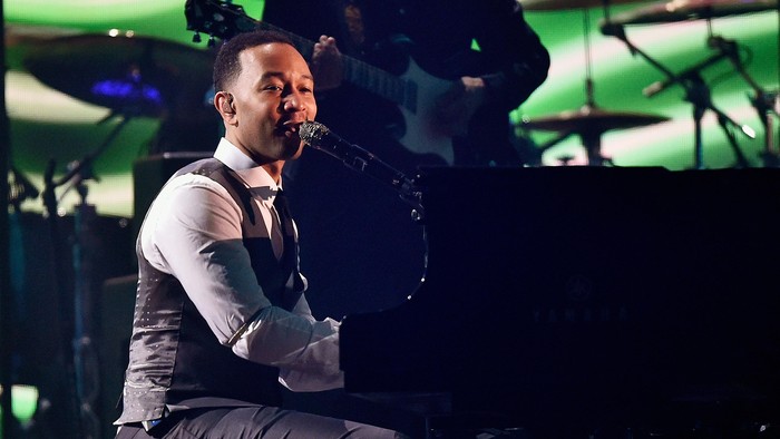604247301PH00083_The_58th_G LOS ANGELES, CA - FEBRUARY 15: Singer John Legend performs onstage during The 58th GRAMMY Awards at Staples Center on February 15, 2016 in Los Angeles, California. (Photo by Kevork Djansezian/Getty Images)
