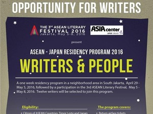 Dibuka! Program Residensi untuk Penulis ASEAN, Timor Leste, dan Jepang