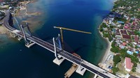  Jembatan sepanjang 1.140 meter berdiri megah diatas teluk Ambon. Istimewa/dok kemen PUPR.