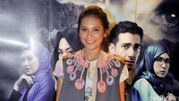 Indah tampil manis dengan busana dari Happa Official saat ditemui di kawasan Menteng, Jakarta Pusat pada Senin (29/2/2016). Pool/Ismail/detikFoto