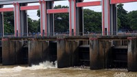 Bendungan Cisadane yang tahun lalu sempat rusak kini sudah berfungsi baik. Al Fanny Panestika/detikFoto.